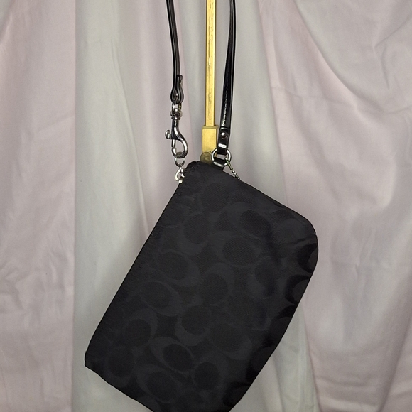 Coach Black Signature Wristlet - Picture 2 of 3